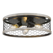Golden 3171-FM15 BLK-CW - Wry Lighting Bailey 3-light Flush Mount in Matte Black